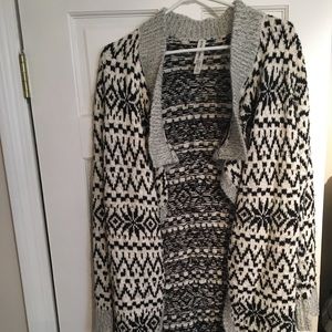 black and white cardigan